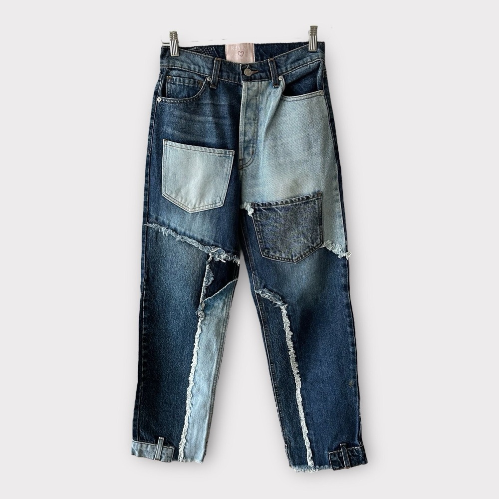 REVICE Matchmaker Love At First Sight Patchwork Jeans Women's Size 25
